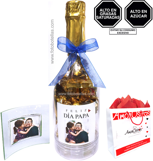 BOMBONES EN BOTELLA PERSONALIZADA.